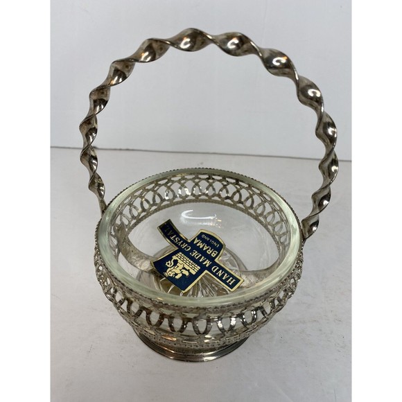 VINTAGE HANDMADE CRYSTAL BRAMA CONDIMENT DISH Made In England - Picture 12 of 12